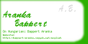 aranka bappert business card